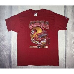 Vintage San Francisco 49ers Shirt Mens XL Red Pro Player Helmet Western Division
